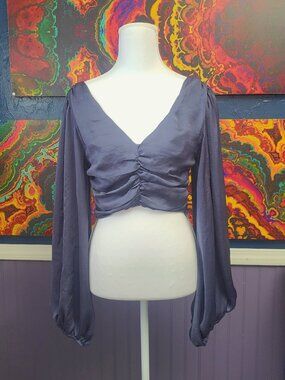 In The Beginning ~ Sz M ~ Ruched Very High Crop Top ~ Excellent Condition